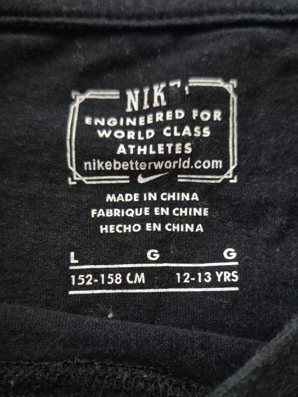 Boys Size 12 Nike Black T-Shirt with Neon Green Logo - Picture 2 of 3